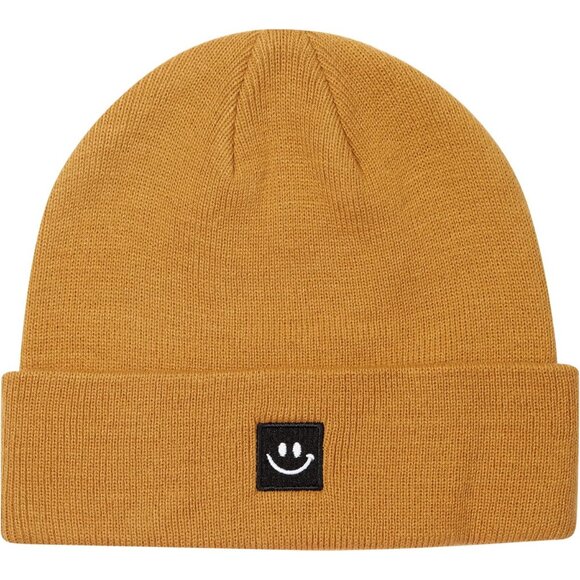 Knit Beanie Hat Unisex Acrylic 2Pack Black Camel Comfortable Warm Hat main image 6